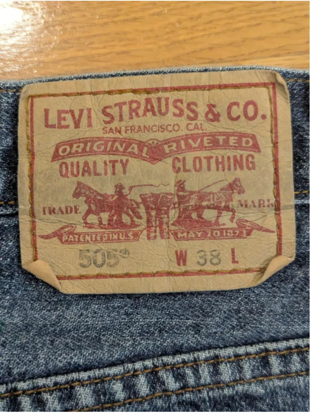 Levi's 505 Regular Fit Jean Shorts Waist 38